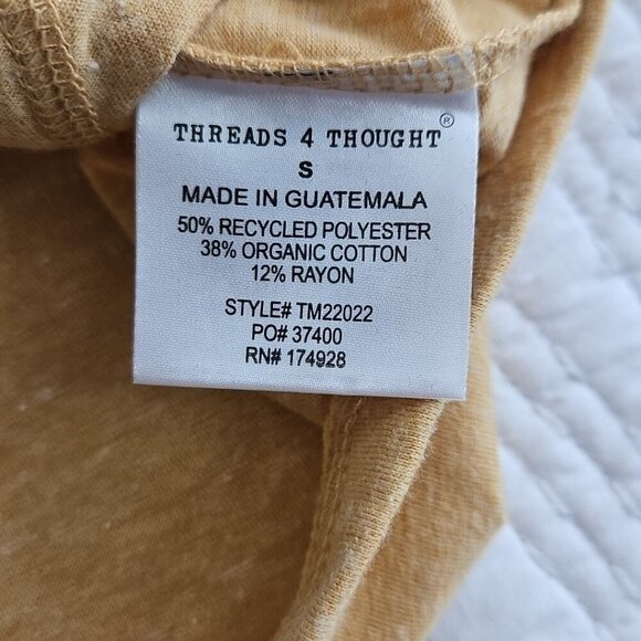 Threads For Thought Hoodie Women's S Golden Wheat Long Sleeve Slubby Cotton NEW - Picture 9 of 16